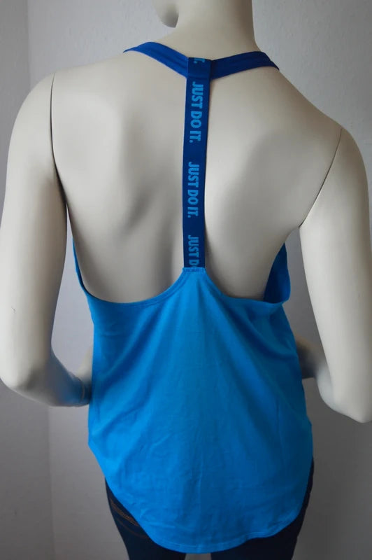 Nike – Damen Sport Tank Top "Just Do It" Racerback in Hellblau – Gr. S (geschätzt)