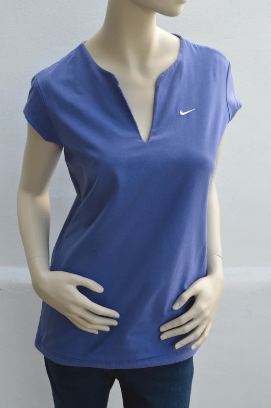 Nike – Damen V-Neck Top "The Athletic Dept." in Lavendelblau – Gr. XL (D 48/50 – Guter Zustand)
