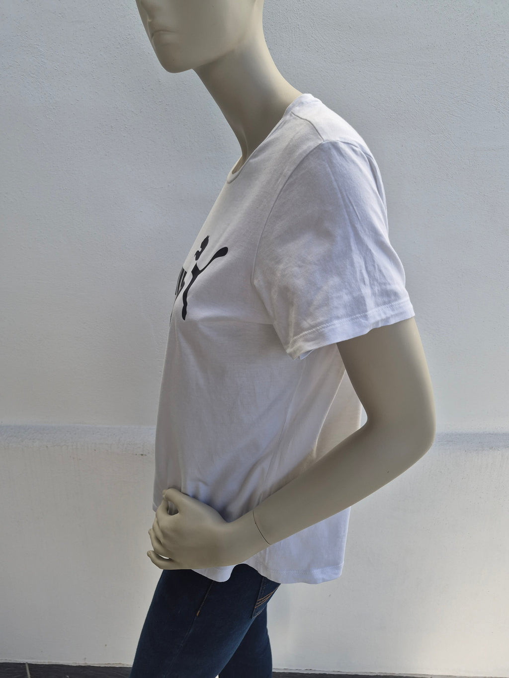 PUMA Damen T-Shirt "Essentials Logo Tee" – Weiß – Gr. XL