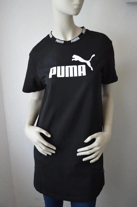 PUMA – Damen T-Shirt-Kleid Amplified Tee Dress in Schwarz – Gr. S (Sehr guter Zustand)