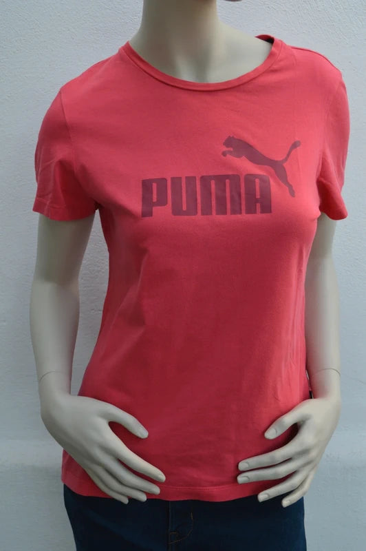 Puma Classic No. 1 Logo T-Shirt in KorallePink-Rot – Gr. L (fällt aus wie ML)