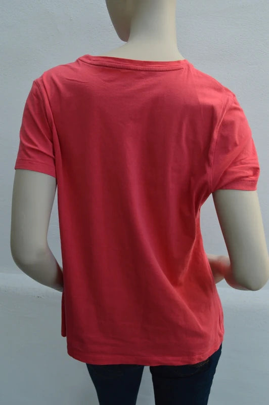 Puma Classic No. 1 Logo T-Shirt in KorallePink-Rot – Gr. L (fällt aus wie ML)