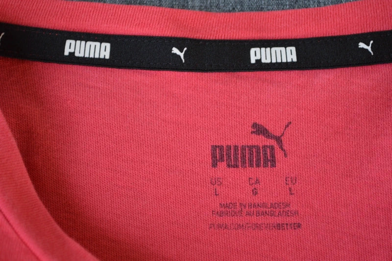 Puma Classic No. 1 Logo T-Shirt in KorallePink-Rot – Gr. L (fällt aus wie ML)