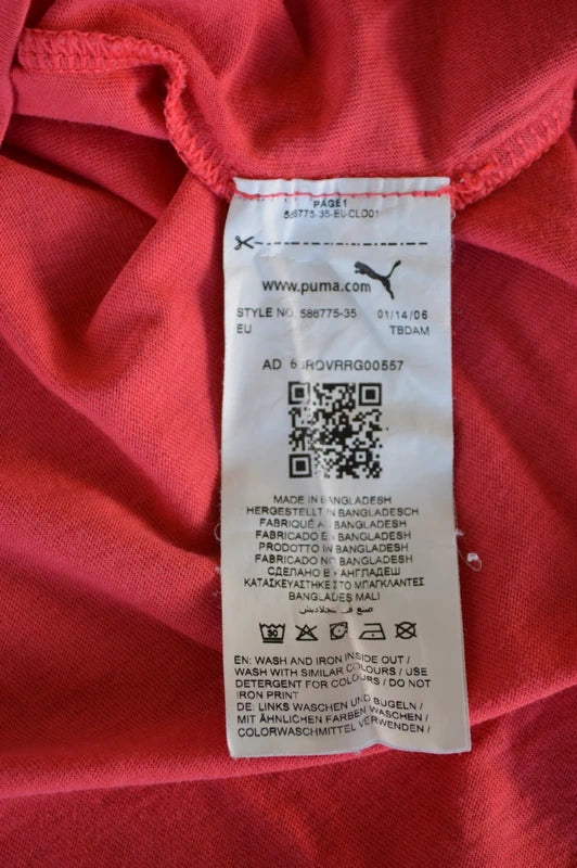 Puma Classic No. 1 Logo T-Shirt in KorallePink-Rot – Gr. L (fällt aus wie ML)