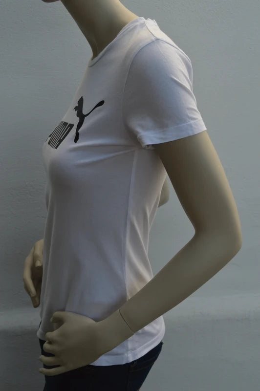 Puma Classic No. 1 Logo T-Shirt in Weiß – Gr. S (Slim Fit)