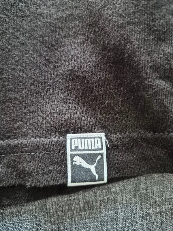 Puma Damen Big Logo T-Shirt in Schwarz/Rosé – Gr. L (lässiger Fit)