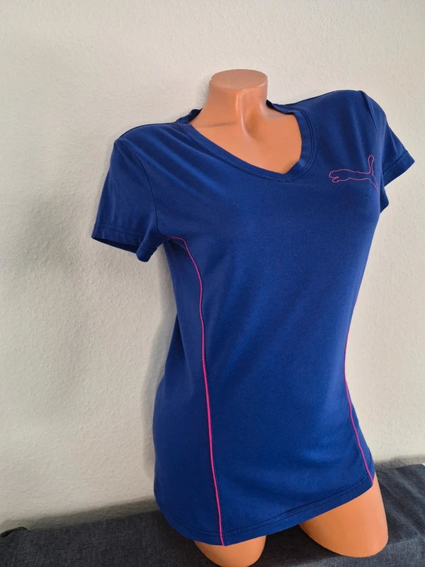 Puma Damen dryCELL Funktions-Shirt – KobaltblauPink – Gr. M