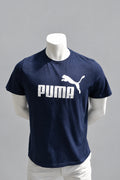 Puma Essentials Logo T-Shirt in NavyWeiß – Gr. L