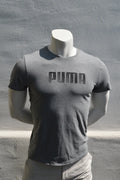 Puma Graphic Logo T-Shirt in Grau Meliert – Gr. XS