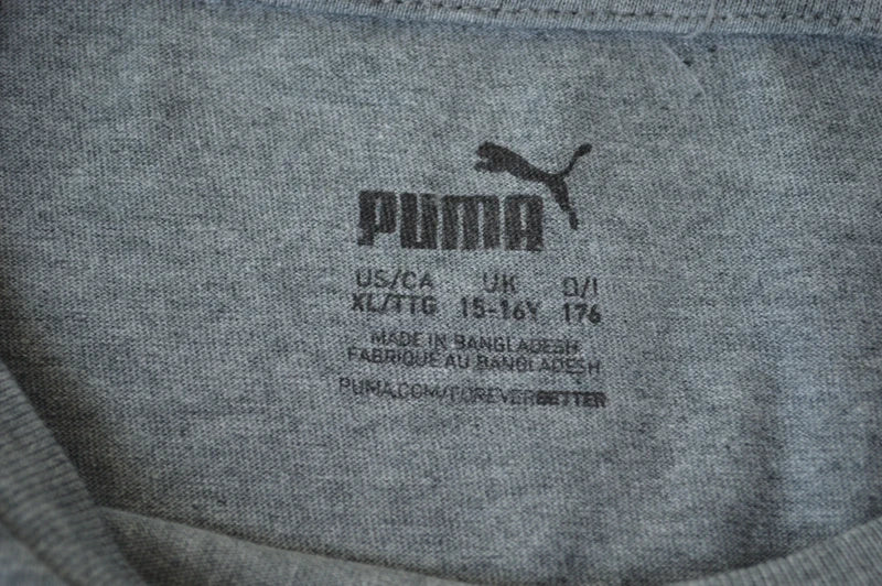 Puma Graphic Logo T-Shirt in Grau Meliert – Gr. XS
