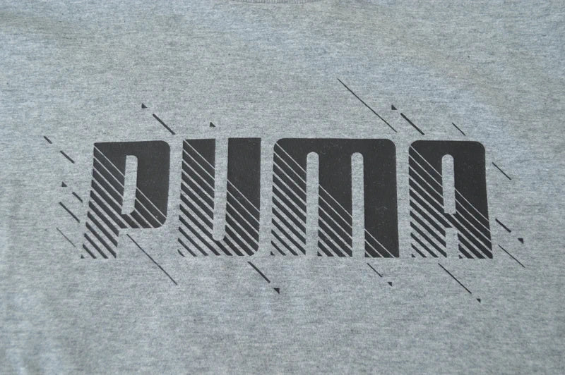 Puma Graphic Logo T-Shirt in Grau Meliert – Gr. XS
