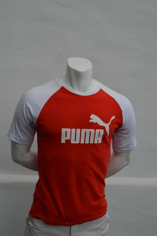 Puma Herren Raglan T-Shirt in RotWeiß – Gr. M