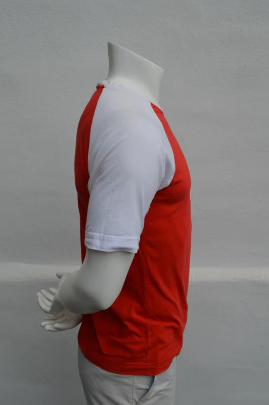 Puma Herren Raglan T-Shirt in RotWeiß – Gr. M