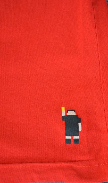 Puma Retro 8-Bit Pixel Football T-Shirt in Rot – Gr. L
