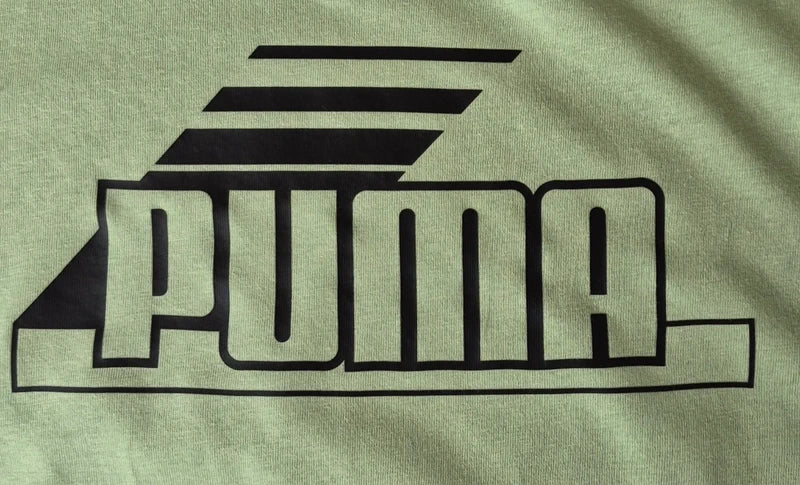 Puma Retro Logo T-Shirt – Salbeigrün / Mint – Gr. M (Sehr gut - mit minimalem Makel)