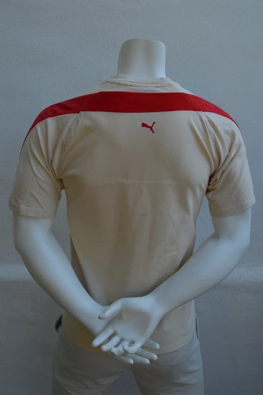 Puma Vintage Raglan T-Shirt in Creme/Rot – Gr. S