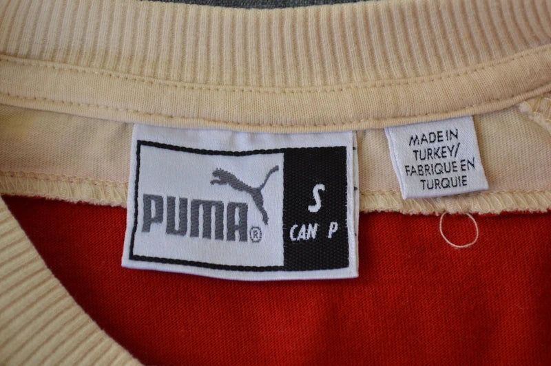 Puma Vintage Raglan T-Shirt in Creme/Rot – Gr. S