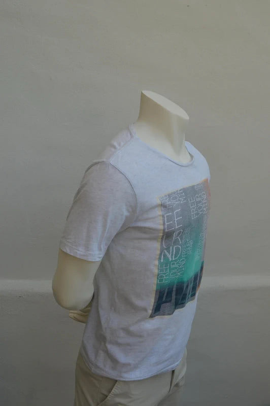 Puma „Free Your Mind“ Grafik-T-Shirt – Grau-Melange – Gr. M (Sehr gut)