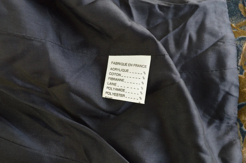 Rare 80s Léo Marciano Paris Vintage Samt-Crop-Jacke mit Puffärmeln und Barock-Muster – Gr. S/M