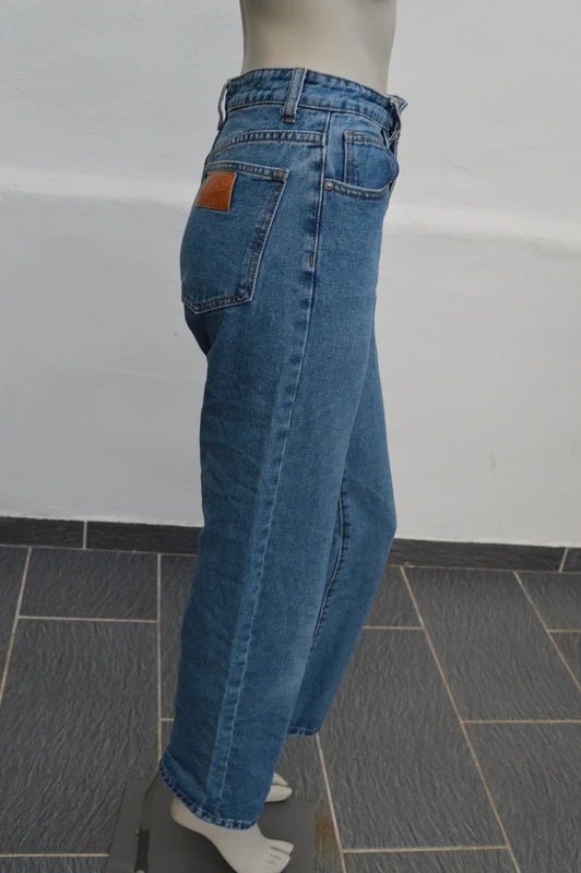 SHEIN Damen High-Waist Jeans Wonderful in Mid-Blue – Gr. XS (34)