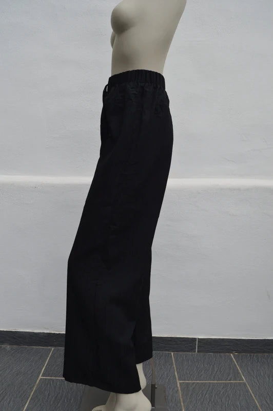 SHEIN – Damen Wide Leg Plissée-Hose in Schwarz mit Tunnelzug – Gr. S (Hervorragender Zustand)
