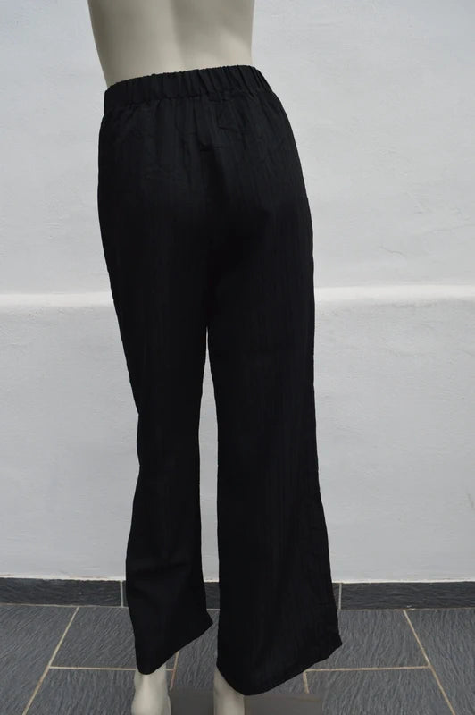 SHEIN – Damen Wide Leg Plissée-Hose in Schwarz mit Tunnelzug – Gr. S (Hervorragender Zustand)