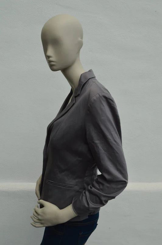 Seven Sisters „Lace“ Jersey-Blazer mit Spitze – Grau – Gr. M (Guter Zustand)