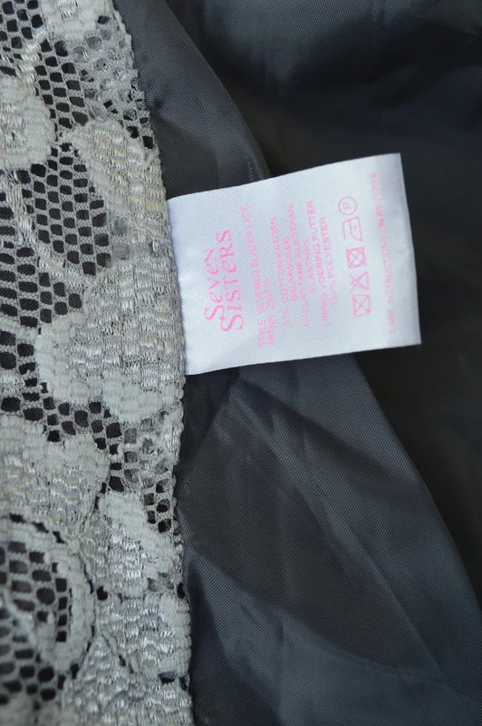 Seven Sisters „Lace“ Jersey-Blazer mit Spitze – Grau – Gr. M (Guter Zustand)
