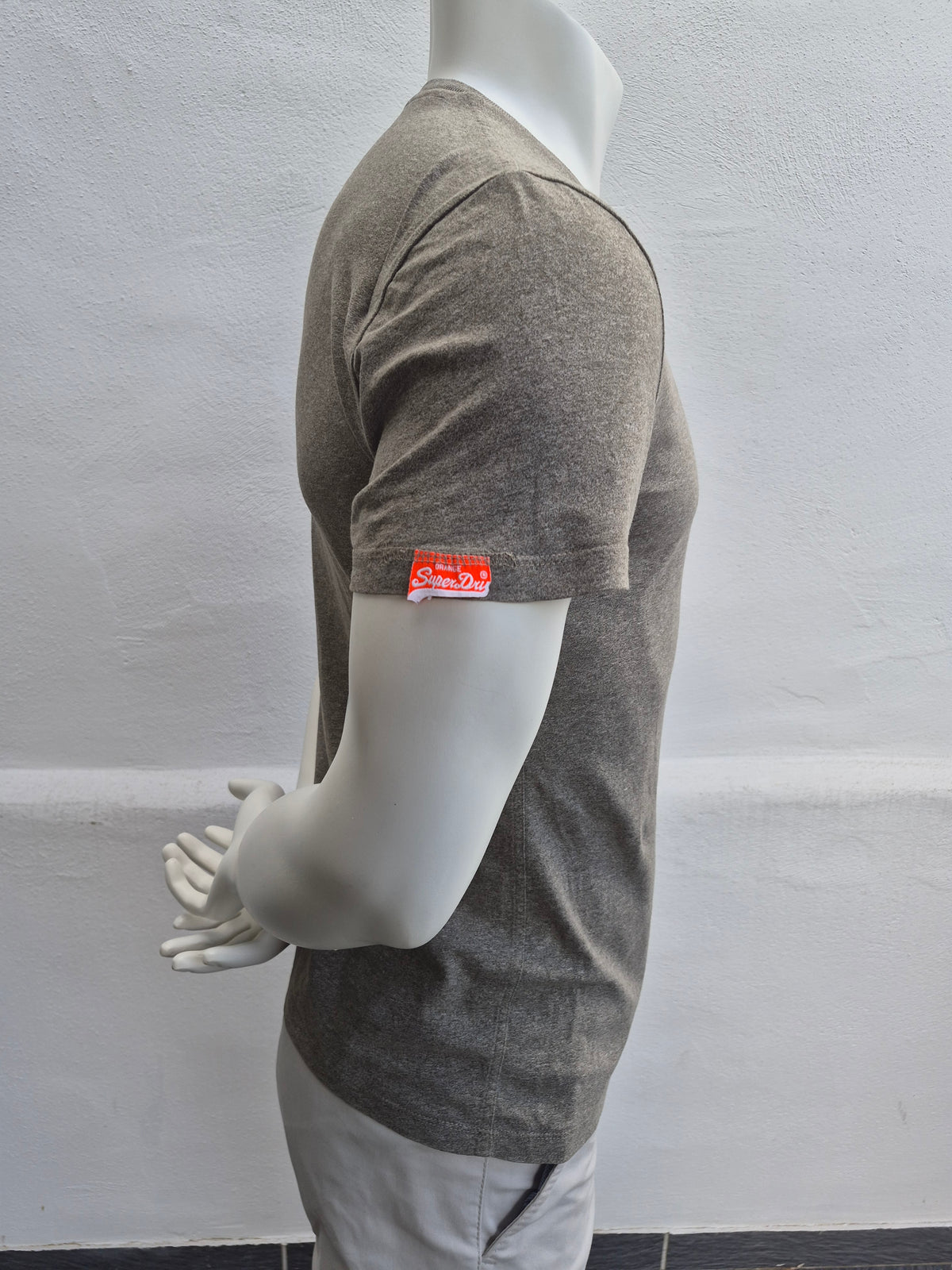 Superdry Orange Label Classic T-Shirt – Khaki Meliert – Größe M