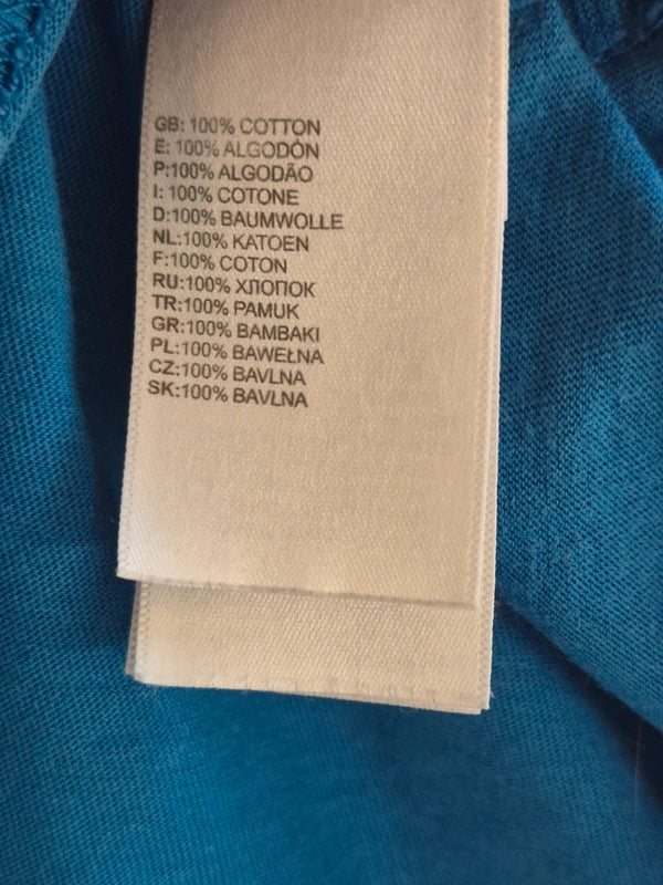 The North Face Herren T-Shirt „Never Stop Exploring“ – Blau – Gr. S (Guter Zustand mit kl. Makel)