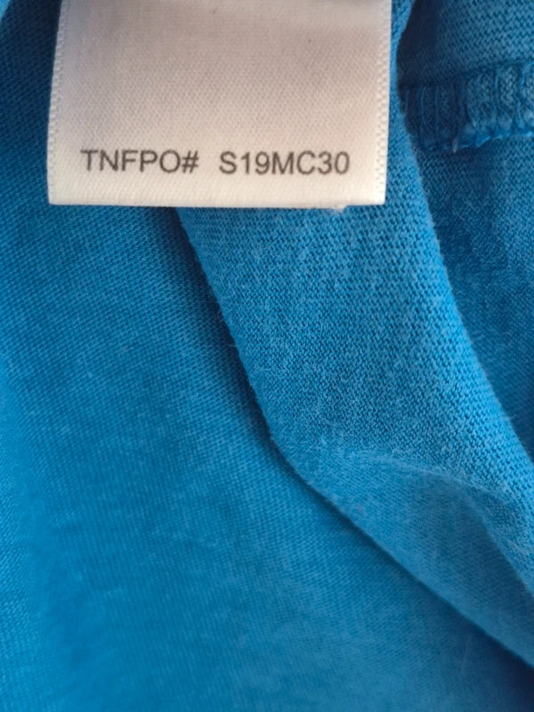 The North Face Herren T-Shirt „Never Stop Exploring“ – Blau – Gr. S (Guter Zustand mit kl. Makel)