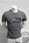 The North Face T-Shirt Grau Melange – Mountain Print Größe M