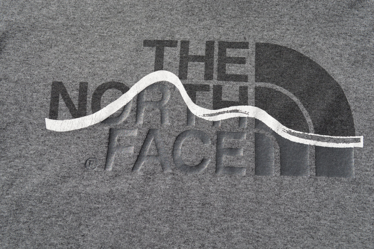 The North Face T-Shirt Grau Melange – Mountain Print Größe M