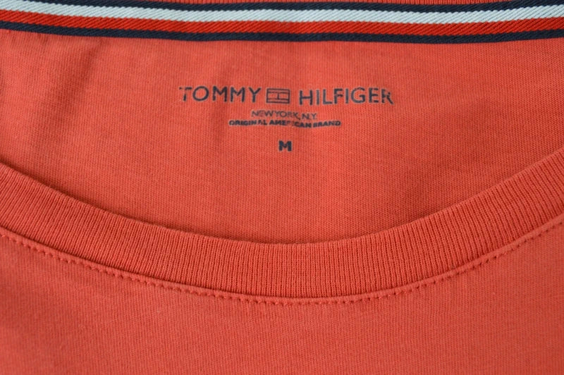 Tommy Hilfiger Damen Logo T-Shirt in Lachsrot/Koralle – Gr. M