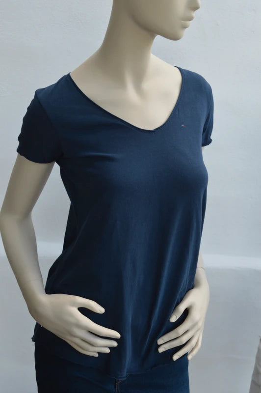 Tommy Hilfiger Denim Damen T-Shirt Dunkelblau (Vintage Fading) – Größe S (Guter Zustand)