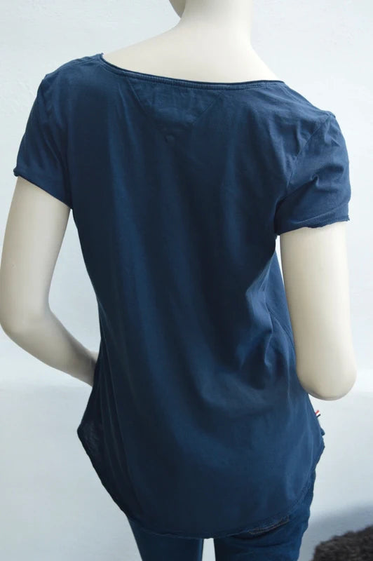 Tommy Hilfiger Denim Damen T-Shirt Dunkelblau (Vintage Fading) – Größe S (Guter Zustand)