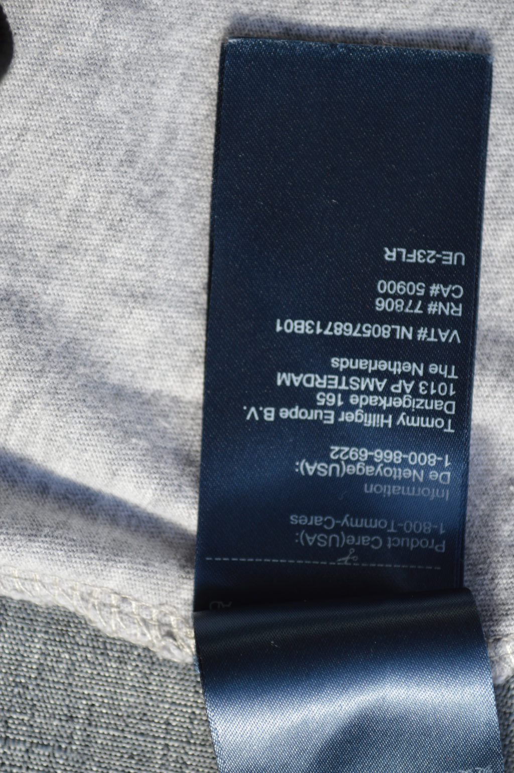 Tommy Hilfiger Herren Organic Cotton Flag Logo T-Shirt in Grau-Meliert – Gr. L