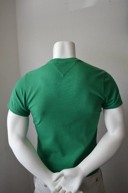 Tommy Jeans Color-Block Logo T-Shirt – Kelly-Grün/Weiß – Gr. XS (Guter Zustand)