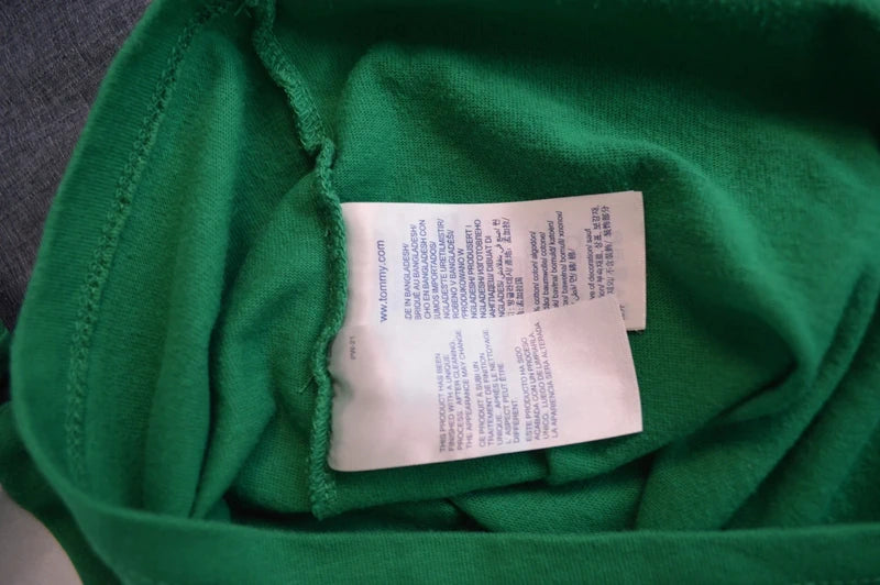 Tommy Jeans Color-Block Logo T-Shirt – Kelly-Grün/Weiß – Gr. XS (Guter Zustand)