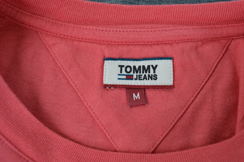 Tommy Jeans Damen Logo-Stick T-Shirt in LachsrotKoralle – Gr. M
