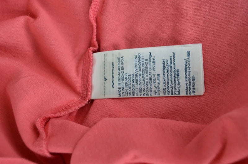 Tommy Jeans Damen Logo-Stick T-Shirt in LachsrotKoralle – Gr. M