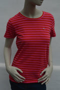 Tommy Jeans Damen Streifen T-Shirt in PinkRot – Gr. S