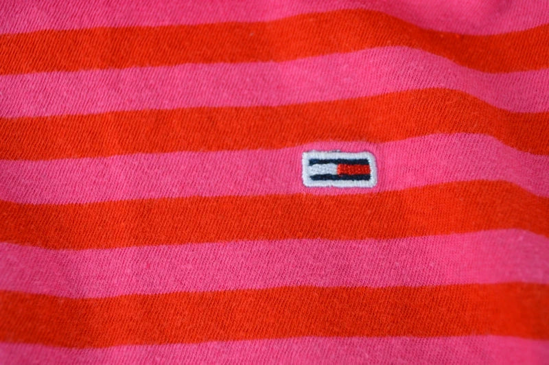 Tommy Jeans Damen Streifen T-Shirt in PinkRot – Gr. S