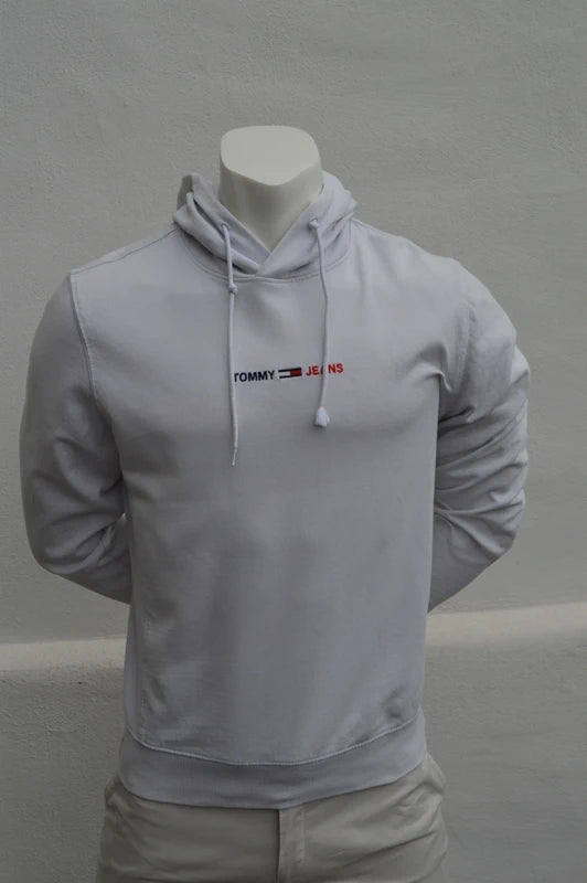 Tommy Jeans Herren Logo Hoodie in Weiß – Gr. S