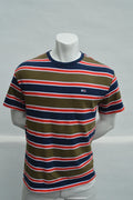 Tommy Jeans Herren Streifen-T-Shirt in Khaki/Navy/Rot – Gr. M (Relaxed Fit)