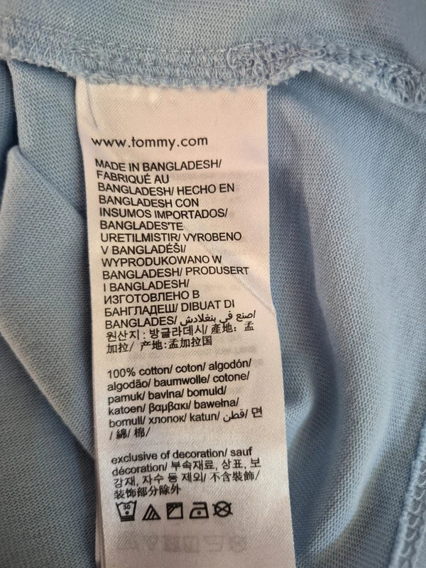 Tommy Jeans – Damen Crop Mock-Neck Langarmshirt in Pastellblau – Gr. S