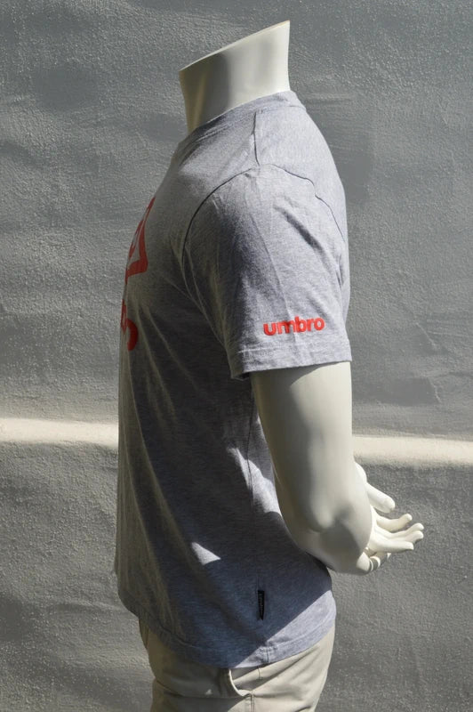 Umbro Classic Diamond Logo T-Shirt in Hellgrau Meliert – Gr. L