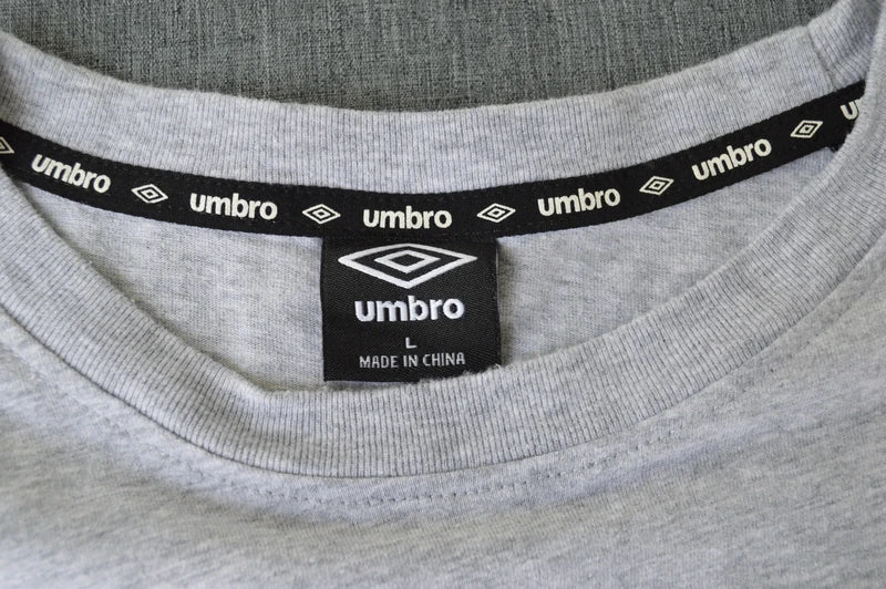 Umbro Classic Diamond Logo T-Shirt in Hellgrau Meliert – Gr. L