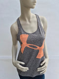 Under Armour Damen HeatGear Loose Racerback Tank Top in GrauOrange – Gr. S