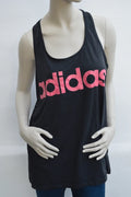 adidas Climalite Damen Tank Top in Schwarz mit Pink-Logo – Gr. XL